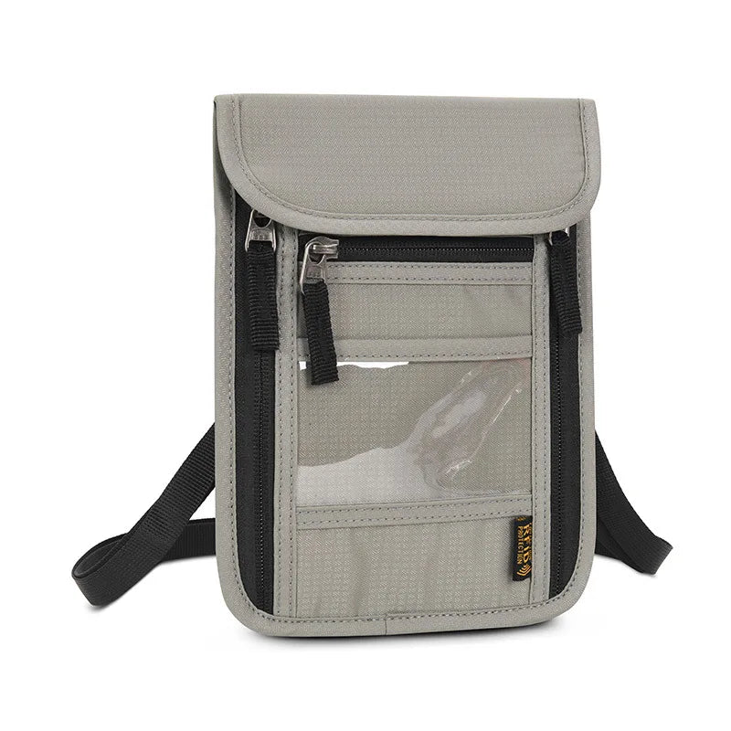 Travel Passport Bag Neck Document Bag Nylon Wallet Family Rfid Blocking Multi-Pockets Anti-Theft Credit Card Passport Holder New