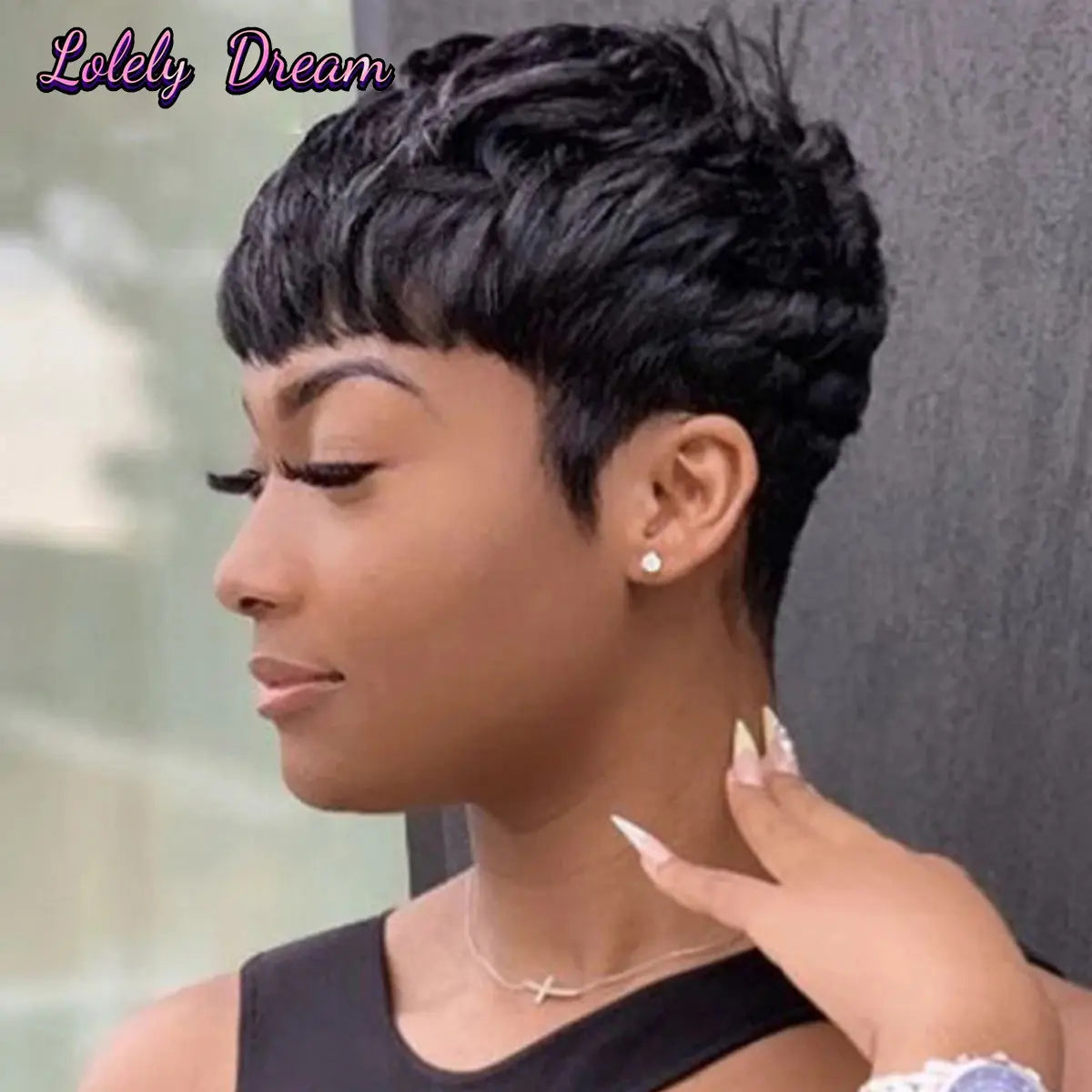 Brazilian Remy Pixie Cut Wigs Human Hair Short Prepluck Wig  Full Machine Made Human Hair Wigs For Black Women