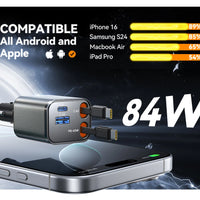 Joyroom 84W Retractable Car Charger Fast Car Charger USB C for iPhone 17 16 15 Fast Charging Car Accessories Car Adapter