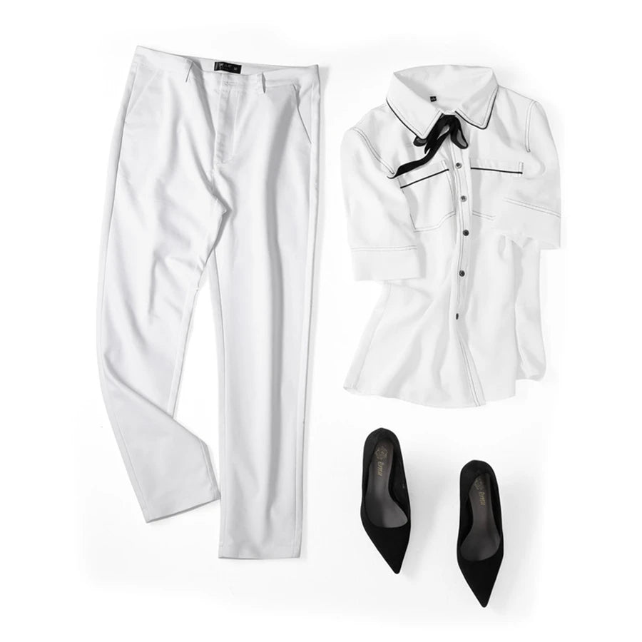 Fashion Streetwear Cute Candy Color Pencil Pants Women Stretch Cotton Slim Waist Straight Pantalones Casual Office Work Trousers