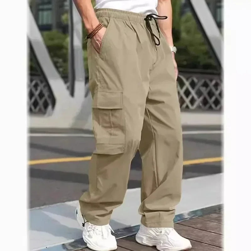 New Summer Men's Loose Fit Straight Leg Casual Pants - European & American Style Youth Fashion" cargo pants  mens pants