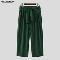 Fashion INCERUN Summer Spring Men Casual Pants Harem Pant Pleated Long Trousers Streetwear Oversize Men's Clothing S-5XL
