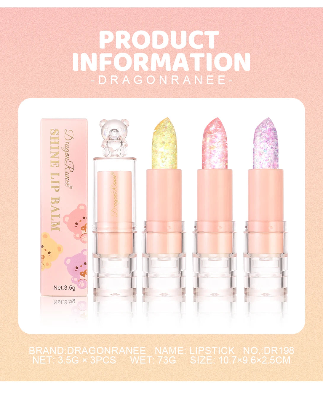 Lipstick Is Moisturizing, Non-Sticky, Long-Lasting, Moisturizing, Hydrating, Lip Gloss, Color-Changing, Fine Glitter, Color-Preserving, Waterproof, Non-Stick Lipstick