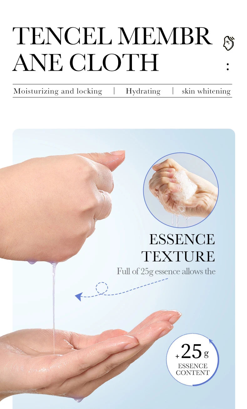 SADOER Hyaluronic Acid Facial Masks Face skincare Anti-aging Hydrating Moisturizing Anti Wrinkles Face Mask Skin Care Products