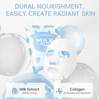 LAIKOU Milk Facial  Face Mask Shrink Pores Deep Hydrating Overnight Mask Moisturizing  Brightening Face Skin Care
