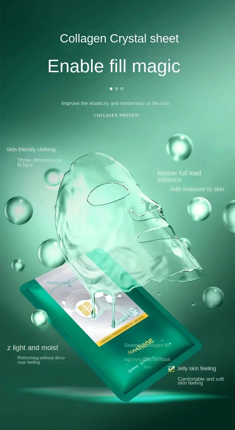 Tiktok Hot Sale Seaweed Collagen Filling Crystal Mask Replenishing Fruit Jelly Skin Transparent Mask Skin Care Masque 1/3/5/10pc