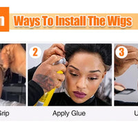 180 Density Straight Glueless Wigs Human Hair Lace Wig 13x4 Lace Front Human Hair Wig 4C Kinky Edges Hairline Wigs For Women