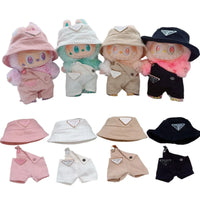 Para 15-17cm Labubu V1 V2 Idol muñeca traje sombrero monos ropa regalo Mini ropa de muñeca de peluche accesorios de atuendo