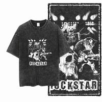 COOLMIND DB cat Printed Cotton Acid Washed Exclusive Graphic Unisex T Shirt Cool Streetwear Men Tshirts Big Size Tee for men