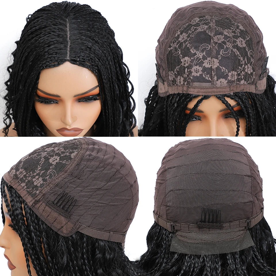 New Style Bob Box Braided Wigs For Black Women 12inches Synthetic Box Braids Crochet Hair Wigs On Sale Clearance Short Black Wig