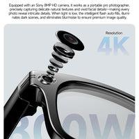 New Sunglasses Smart Glasses 8 Million Pixels Recording Videos AI Photo Recognition Answer Translation 290mAh Bluetooth Glasses