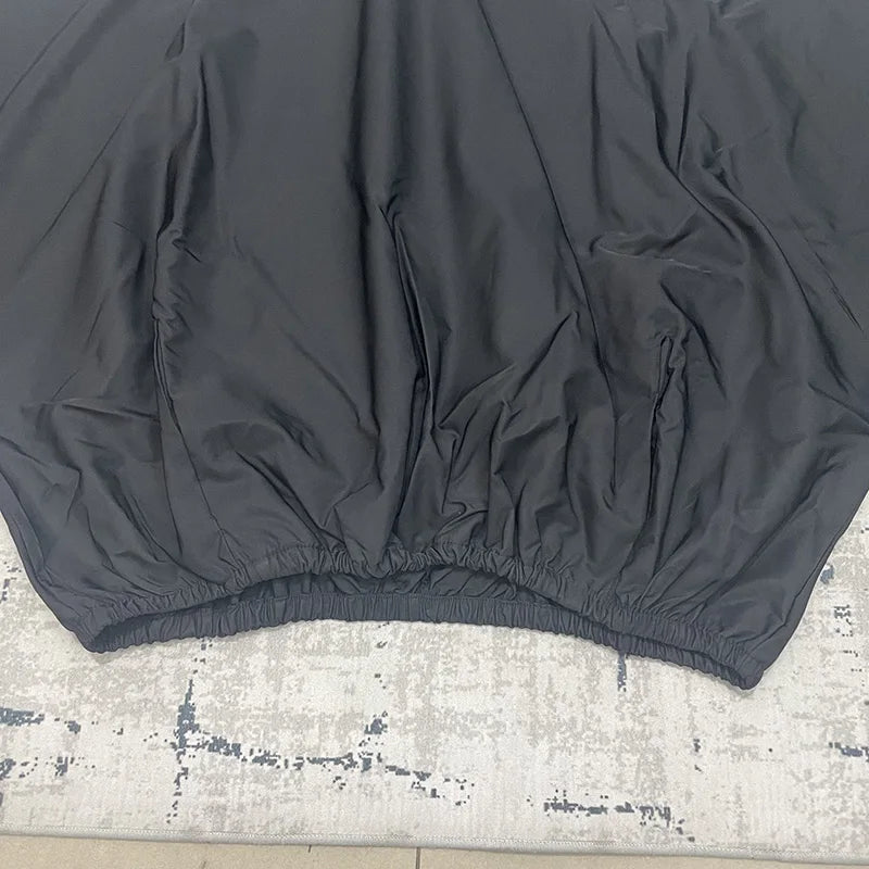 Men Women Oversized Poster Style Black Fur Collar Vultures YZY Kanye Hoodie Top Quality Nylon Nylon Woven Windproof Pullover