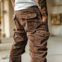 2025 Spring Summer Stylish Straight Cargo Pants Men Casual Texture Corduroy Trousers For Men Daily Leisure Loose Pant Streetwear