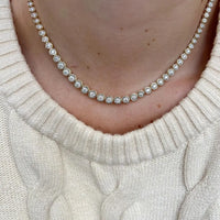 2023 Geometric Round Bezel Setted 5A Cubic Zirconia CZ Tennis Chain Necklace Choker Wedding Gift Women Jewelry