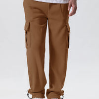 Mens Sweatpants Straight Fit Joggers for Sports and Streetwear Loose Oversized Drawstring Long Pants Men Multi-pocket Pants