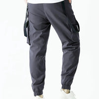 Fashion Men's Casual Techwear Drawstring Multi Flap Pockets Cargo Pants Hip hop Joggers Pant