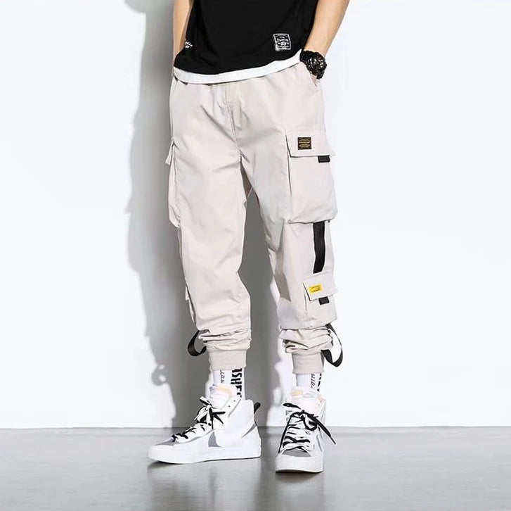 Classic Design Multi Pocket Cargo Pants, Men's Casual Loose Fit Drawstring Cargo Pants/Joggers For Spring Summer Outdoor