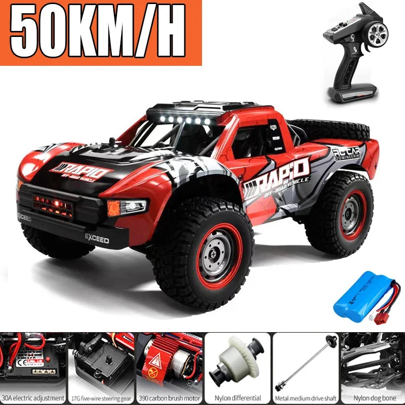 Rc Car Off Road 4x4 50km/h Or 75km/h High Speed Brushless Motor Monster Truck 1/16 Desert/Snow Racing Drift Cars Toys For Boys