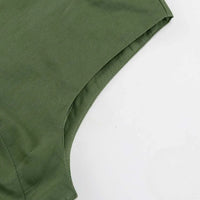 Oymimi Elegant Green Cotton Women's Dress Fashion O-Neck Sleeveless Dresses Casual New High Waist A-Line Mid-Calf Dresses Female