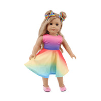 Baby Girls Dress Dolls Clothes Daily Fashion Dress For 18 inch American Doll Girl's Accessories 43Cm Baby Reborn,Generation Gift