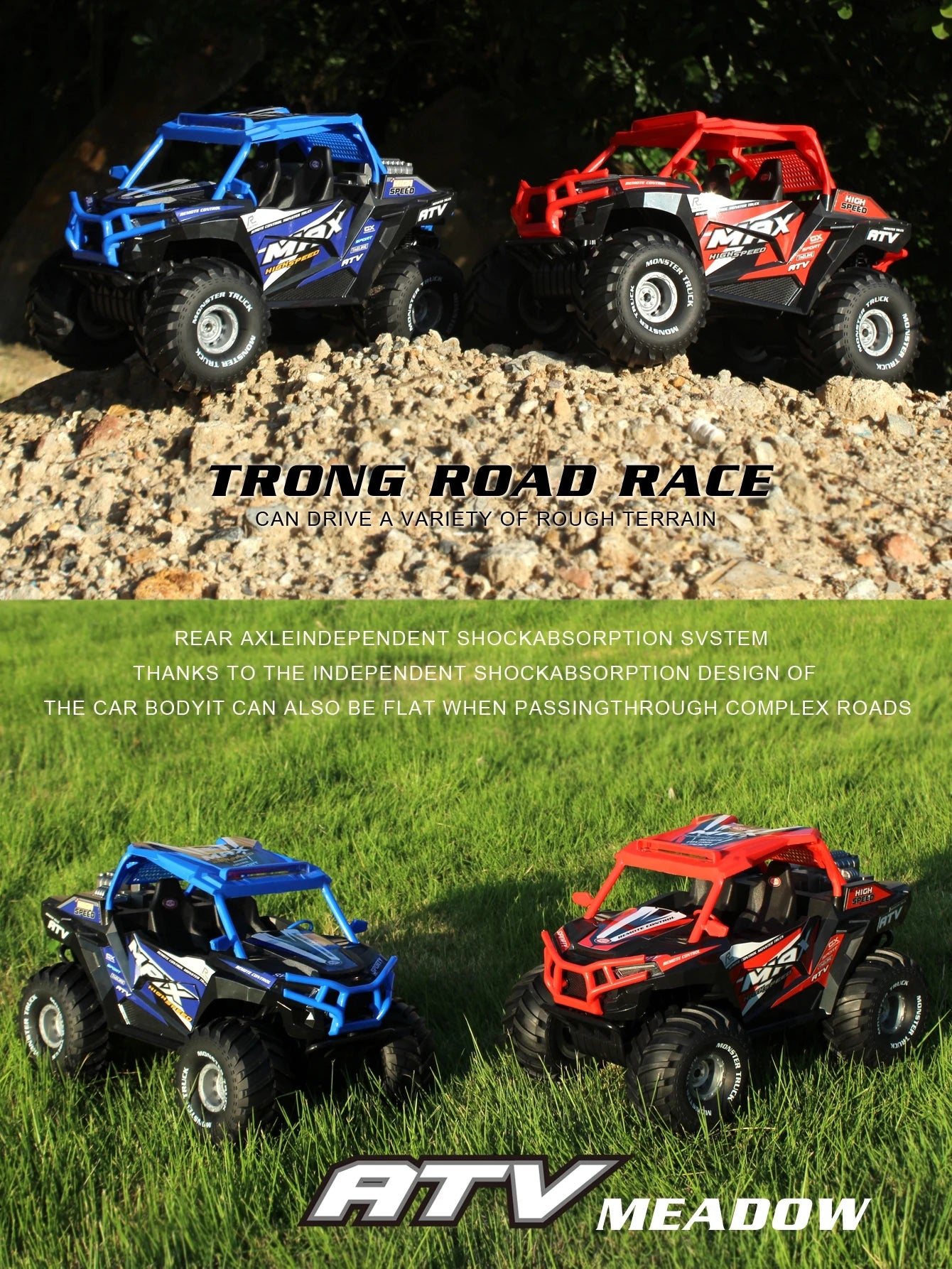 RC Car for Kids, 4WD Buggy Alloy, High Horsepower, Climbing, Rechargeable, Drop Resistant, Toys for Boys, Racing