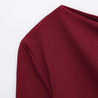 TFMLN 2025 Fashion Asymmetric Women Top T Shirts New Elegant Spring Summer Elastic Clothes Long Sleeve Shirt Top