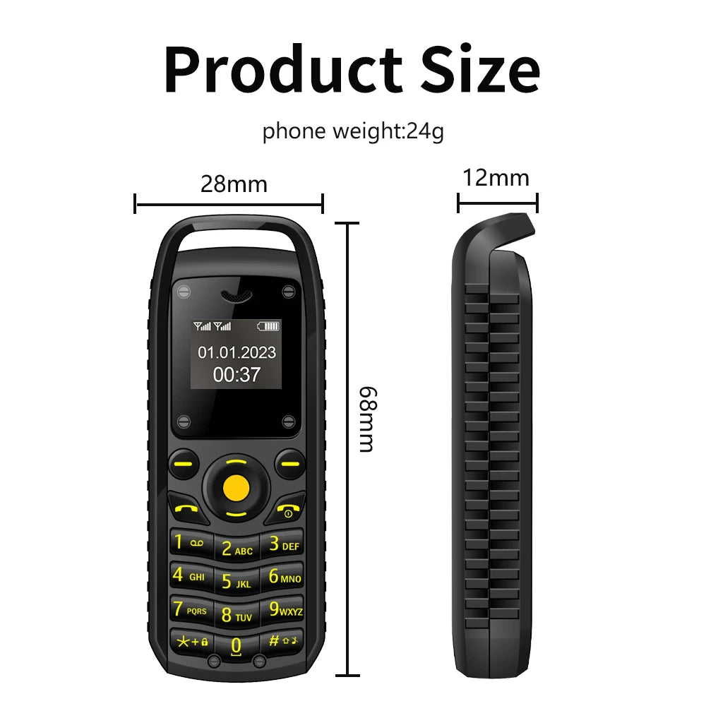 SERVO B25 Button Mini Mobile Phone 2 SIM Standby Bluetooth Dialing Surround Wear Blacklist Smallest Backup Cellphones for Sports