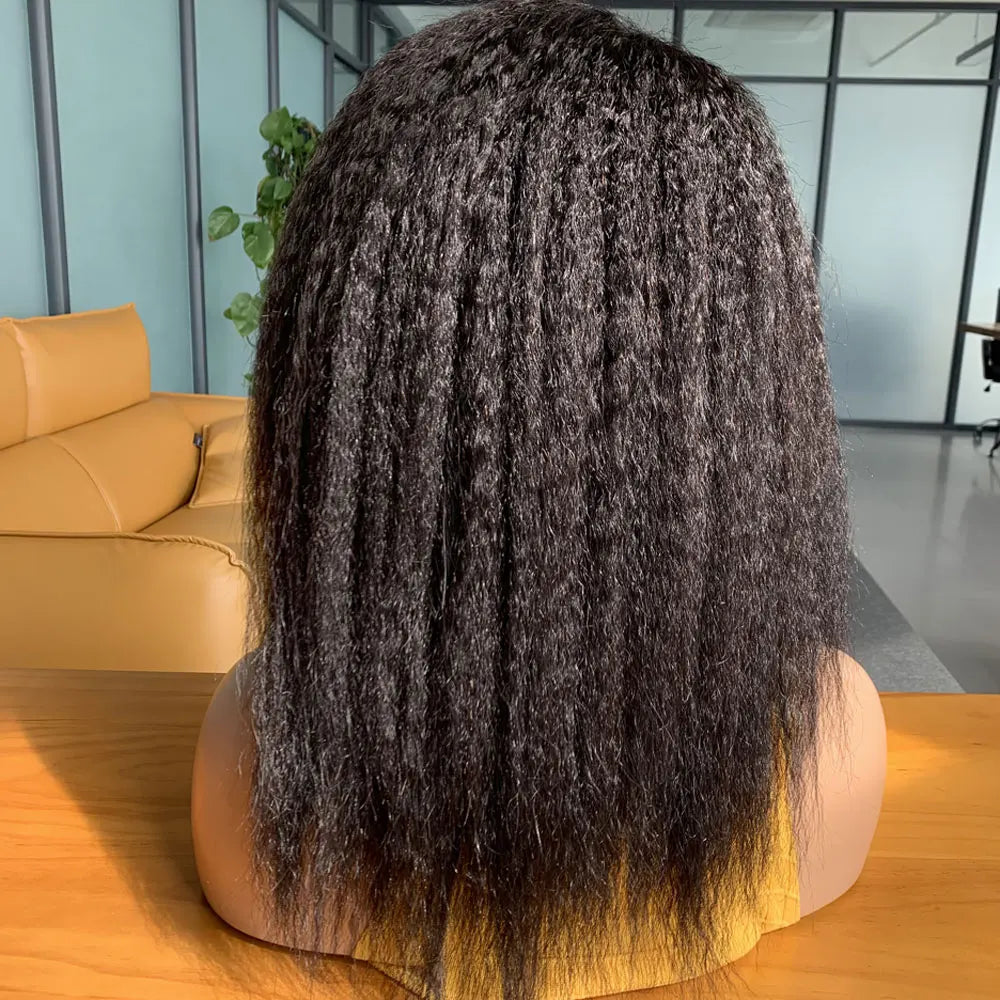 13x4 Transparent Lace Front Brazilian Human Hair Wig Sale Kinky Straight 180% Lace Frontal Yaki Human Hair Wigs Short Lace Wig