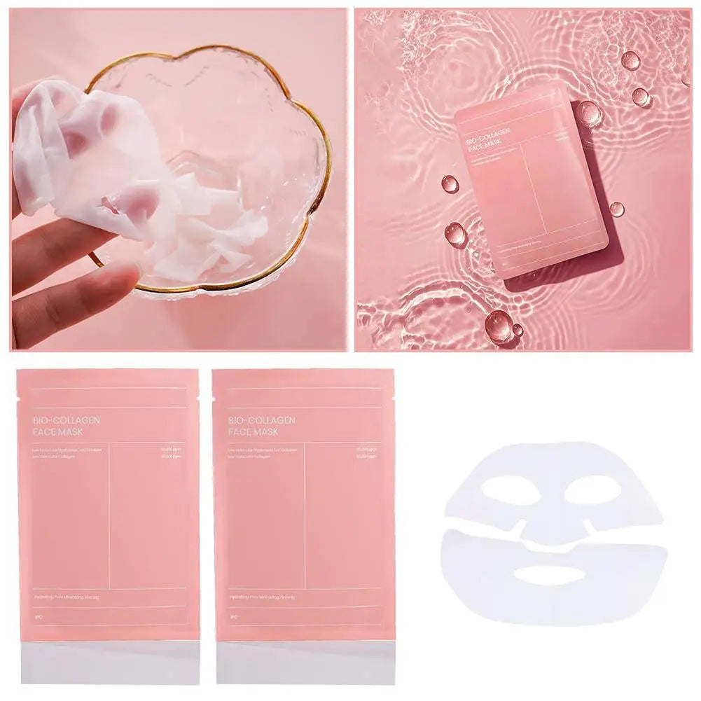1-5pcs Bio Collagen Face Mask Shrink Pores Deep Hydrating Overnight Mask Moisturizing Refreshing Brightening Face Skin Care