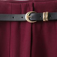 Faionable High Waist Belted Straight Leg Pants Women's Slim Fit Casual Autumn New Arrival Street Sle Polyester Fiber