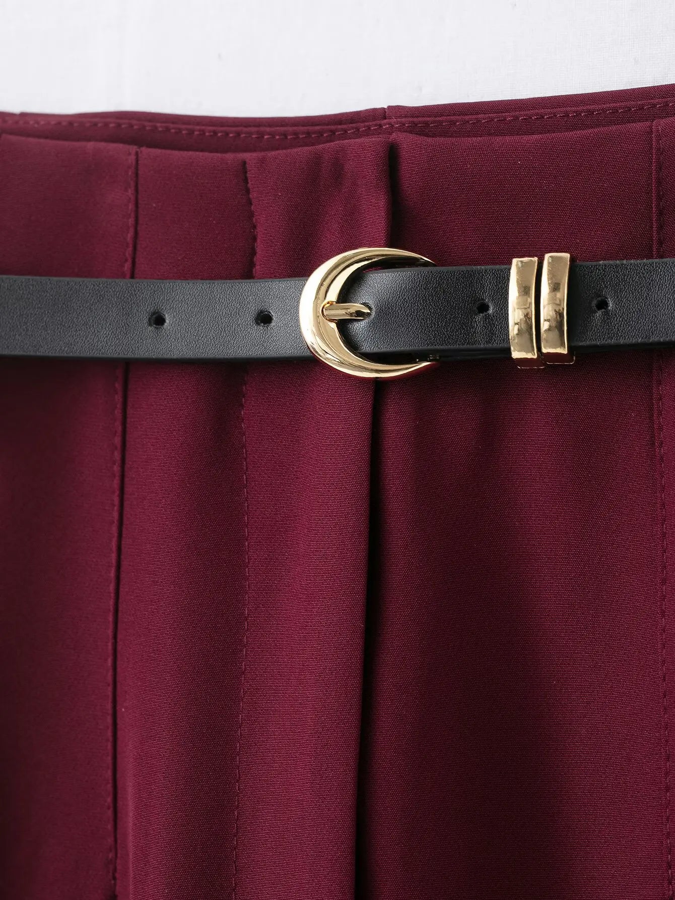 Faionable High Waist Belted Straight Leg Pants Women's Slim Fit Casual Autumn New Arrival Street Sle Polyester Fiber