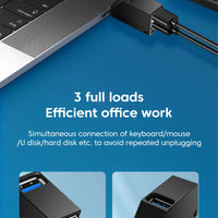 Elough HUB USB Type C High Speed Cable Splitter USB 3.0 Multipuertos HUB Adapter Extender For PC Portable USB Disk Card Reader