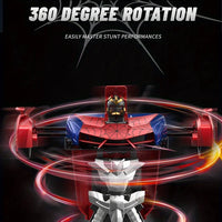 1:18 RC Transforming Car Robot Toy, LED Lights, 2.4GHz Drift Racing Vehicle, One-Button Transform, Rechargeable, 360° Rotation