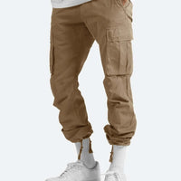 2025new men's workwear pants, European and American men's loose straight casual pants, men's workwear pocket pants