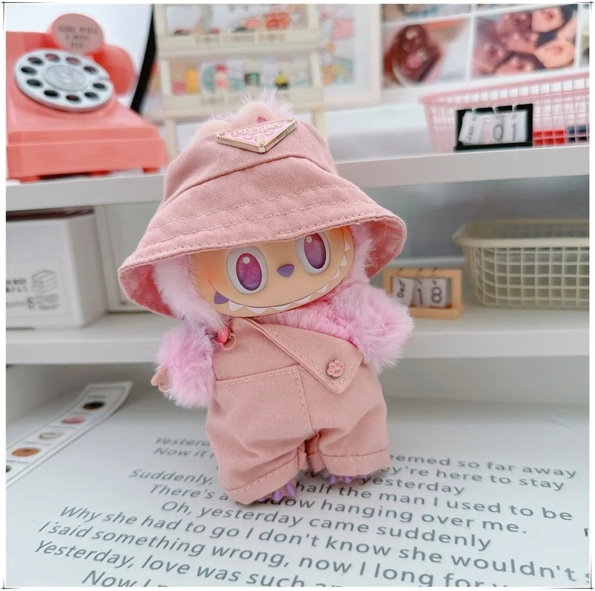 Para 15-17cm Labubu V1 V2 Idol muñeca traje sombrero monos ropa regalo Mini ropa de muñeca de peluche accesorios de atuendo