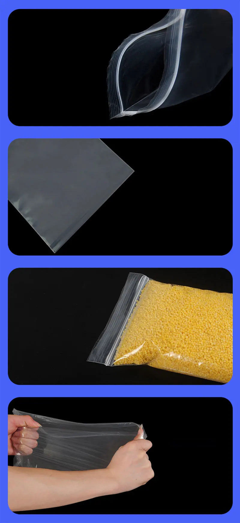 Small Zip Lock Plastic Bags Reclosable Transparent Bag Vacuum Storage Bag Ziplock Food Storage Bags Plastic Zip bag Sealing bag