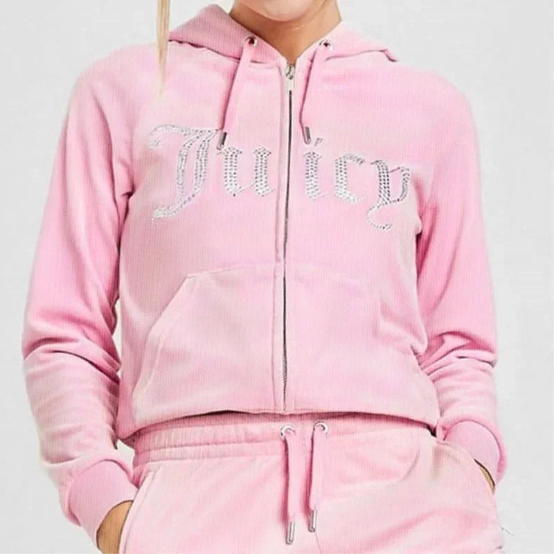 Y2k Zipper Letter Printed Women's Hoodie 2025 Super Large Hoodie Gothic Punk Jacket Long Sleeve Pink Sportswear Street Wear