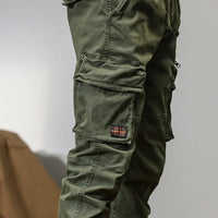 Spring and autumn trendy Cargo pants for men, slim, leggings, ruffian and handsome trousers, American multi bag pants, outdoor v