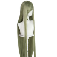 Synthetic 46Inch Black Straight Extra Long Stylish and Versatile Anime Cosplay Wig With Bangs For Daily Party Wear Wig Fashion