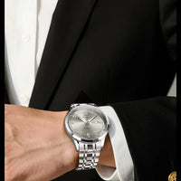 OLEVS Men Watches 7077 Luxury Fashion Top Brand Original Automatic Mechanical Watch for Man Double Scale Simple Trend Waterproof