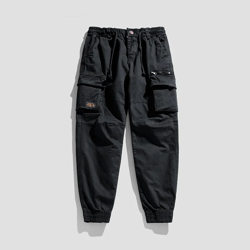 Spring and autumn trendy Cargo pants for men, slim, leggings, ruffian and handsome trousers, American multi bag pants, outdoor v