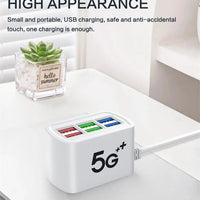 6 USB Charger Power Strip Universal Fast Charging EU/US Plug Phone Charger Adapter Electric Socket Extension Cable Table Socket