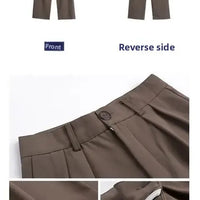 High Waist Draped Suit Pants for plus Size Women Spring Autumn Design Sensation Floor Length Casual Straight Wide Leg Long Pants