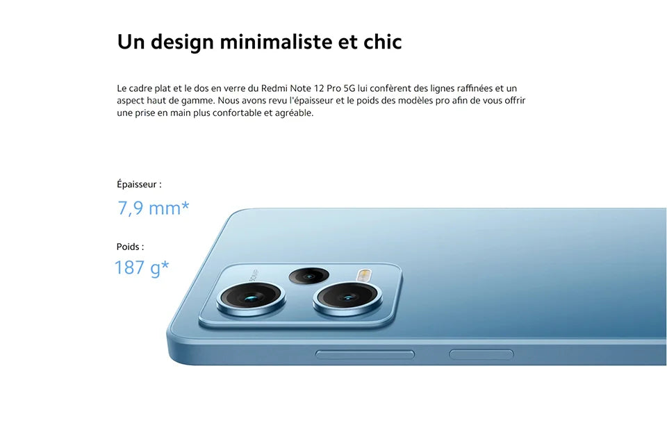 Xiaomi Redmi Note 12 5G Smartphone Global Version 4GB 128GB 6.67 ”Amoed FHD + Snapdragon® 4 48MP Main Camera 33W fast Charge