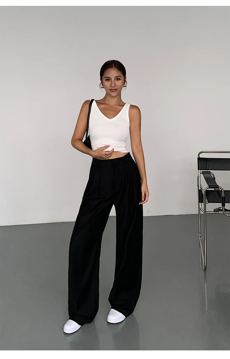 Multicolor Office High-waisted Wide-leg Suit Pants Women's 2025 Autumn Loose and Drape Casual Straight Mopping Trousers