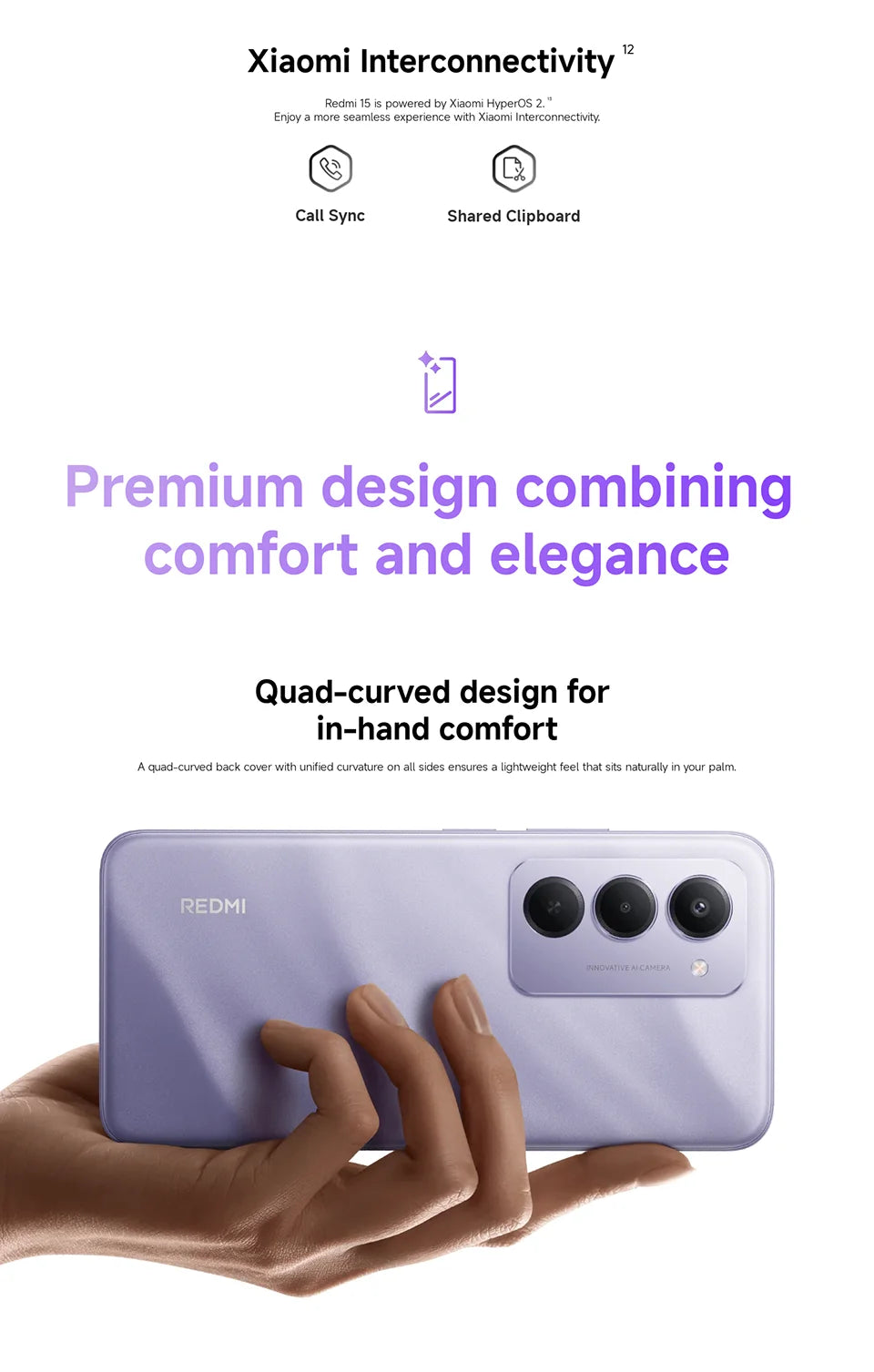 Xiaomi Redmi 15 Smartphone Global Version Snapdragon 685 128GB / 256GB ROM 6.9" FHD+ DotDisplay 50MP Camera 7000mAh IP64