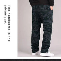 Autumn Winter Mens Cargo Pants Fleece Warm Trousers Cotton Pants Insulated Hiking Running Pants Man Multiple Pockets
