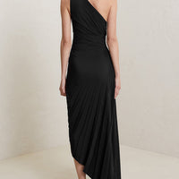 Women Elegant Long Dress Summer Sleeveless One-shoulder Pleated Hollowed Irregular Dress for Cocktail Party Beach Sundress Y2K