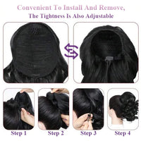 Drawstring Ponytail Extension Straight P8/613 Golden Brown Mix Blonde Clip In Ponytail Hair Extensions Hairpieces For Women Girl