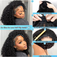 Half Wig Kinky Curly 200% Density Remy Hair Curly Wigs 100% Human Hair No Leave Out Upgrade Glueless Clip In Half Wigs For Women